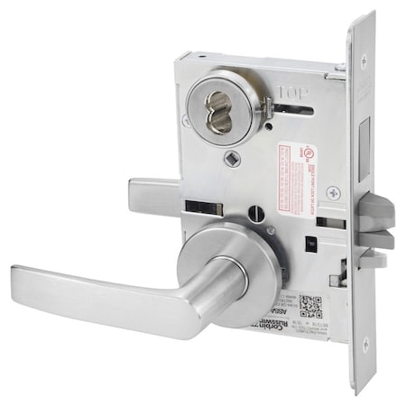 CORBIN RUSSWIN Security Entrance or Office Mortise Lock, AS Lever, A Rose, 6-Pin LFIC Less Core, Satin Chrome ML2075 ASA 626 CL6
